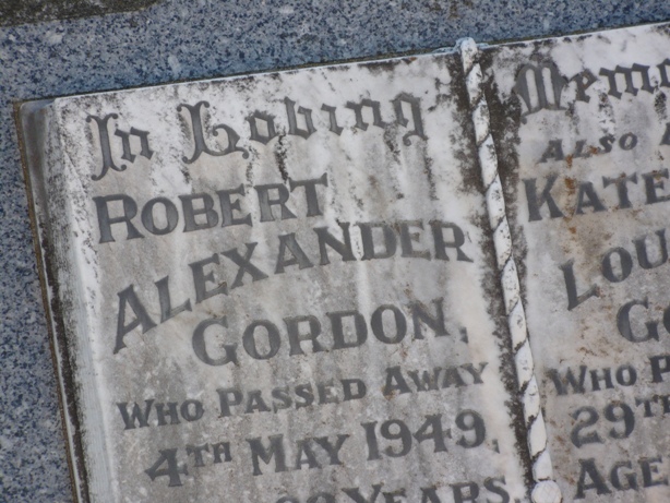 Headstone Robert and Kate Gordon