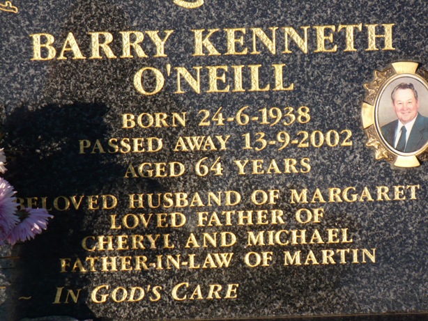 Headstone Barry O'Neill