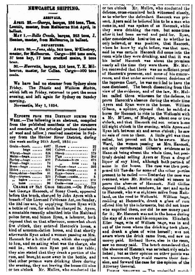 George Hancock court case